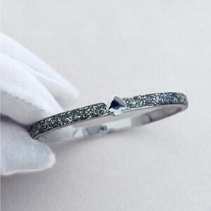 kate spade Silver Glitter Heart Bangle Bracelet